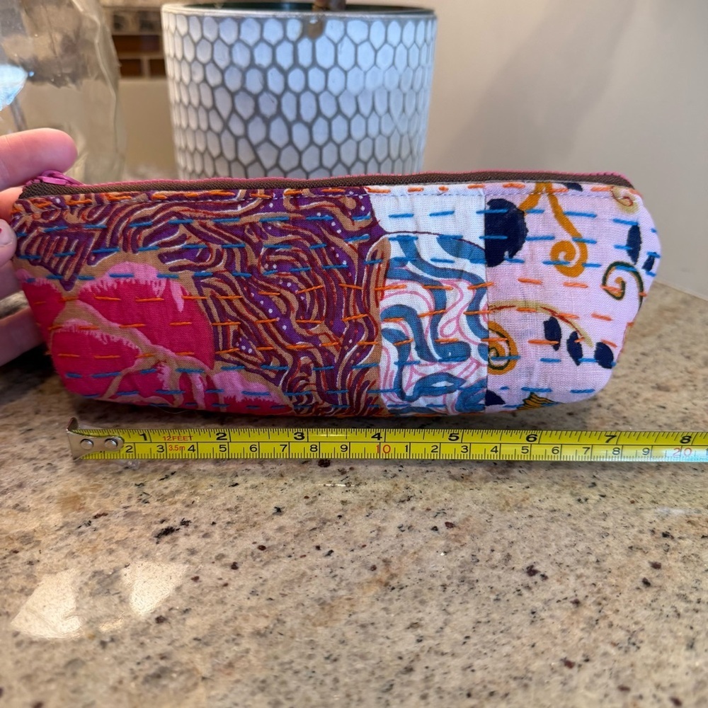 Small Zip Quilted Pouch Cosmetic Bag - Picture 5 of 5